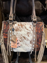 Load image into Gallery viewer, Fringe Aztec Speedy Tooled Carry Purse BA2831