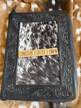 Load image into Gallery viewer, Tooled Leather & Cowhide Binder Portfolios