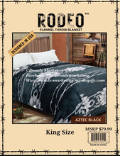 Load image into Gallery viewer, Black Aztec Super Plush Blanket & Sherpa Blanket