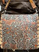 Load image into Gallery viewer, Floral Tooled Leather Crossbody Purse