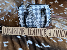 Load image into Gallery viewer, Grey Sydney Checkered Speedy Crossbody Purse