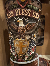 Load image into Gallery viewer, RA7359 God Bless USA Eagle Boot Vase