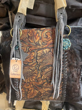 Load image into Gallery viewer, Tooled Floral Cowhide Shoudler Bag Purse