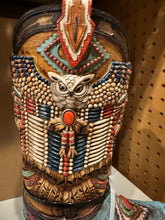 Load image into Gallery viewer, Native Owl Beaded Boot Vase