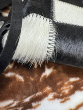 Load image into Gallery viewer, Sabina Black Checkered Cowhide Crossbody Purse