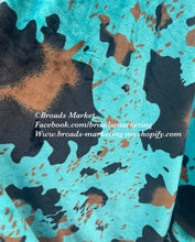 Load image into Gallery viewer, Turquoise Cow Super Plush Blanket