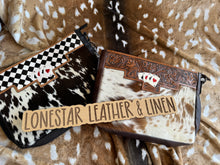 Load image into Gallery viewer, Checkered & Tooled Talia Vegas Cards Crossbody Purse