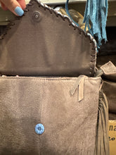 Load image into Gallery viewer, BA2068 Floral Stitched Fringe Envelope Purse