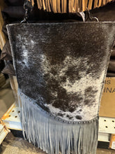 Load image into Gallery viewer, BA2143 Cowhide Fringe Studded Crossbody Purse