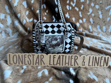 Load image into Gallery viewer, Checkered & Cowhide Lizzie Speedy Crossbody Purse