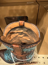 Load image into Gallery viewer, RA6288 Turquoise & Brown Boot Vase