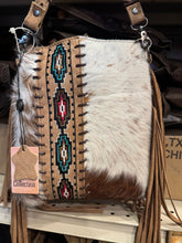 Load image into Gallery viewer, Aztec Diamond Stitched Cowhide Crossbody Purse
