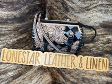 Load image into Gallery viewer, Grey & Black Checkered Tooled Speedy Purse