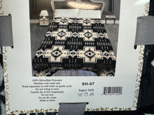 Load image into Gallery viewer, Queen Black & White Crosses Blanket