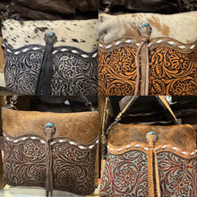 Load image into Gallery viewer, BA2822 Tooled Concho Cowhide Purse