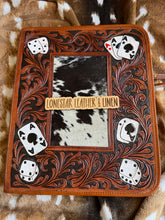 Load image into Gallery viewer, Tooled Leather & Cowhide Binder Portfolios