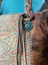 Load image into Gallery viewer, Tooled Floral Cowhide Shoudler Bag Purse