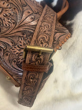 Load image into Gallery viewer, Josie Tooled Leather Belt Buckle Speedy Purse