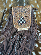 Load image into Gallery viewer, Club Checkered Fringe Crossbody Purse