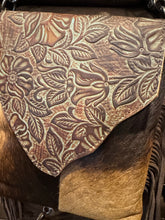 Load image into Gallery viewer, BA2825 Tooled Floral Flap Cowhide Crossbody Purse