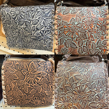 Load image into Gallery viewer, Floral Tooled Leather Crossbody Purse