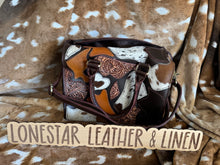 Load image into Gallery viewer, Callie Calico Cowhide Tooled Leather Speedy