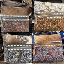 Load image into Gallery viewer, BA2827 Bottom Zipper Tooled Cowhide Purse
