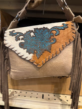Load image into Gallery viewer, BA2068 Floral Stitched Fringe Envelope Purse