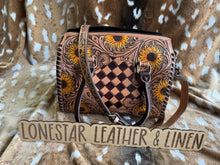Load image into Gallery viewer, Sadie Sunflower Tooled Leather Speedy Crossbody Purse