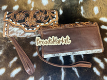 Load image into Gallery viewer, Tooled Floral Wristlet Wallets