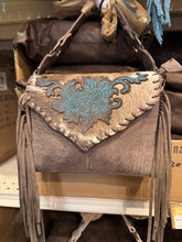 Load image into Gallery viewer, BA2068 Floral Stitched Fringe Envelope Purse