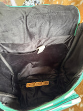 Load image into Gallery viewer, Teal & White Checkered Leather Backpack