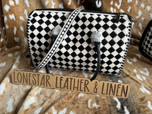 Load image into Gallery viewer, Checkered & Cowhide Lizzie Speedy Crossbody Purse