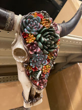 Load image into Gallery viewer, Multi Floral Cowskull Wall Decor