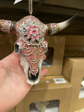 Load image into Gallery viewer, Set of 3 Cowskull Ornament RearView Hangers