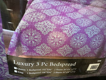 Load image into Gallery viewer, Purple Damask Bedding Set