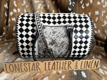 Load image into Gallery viewer, Checkered & Cowhide Lizzie Speedy Crossbody Purse