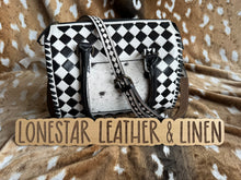 Load image into Gallery viewer, Checkered & Cowhide Lizzie Speedy Crossbody Purse