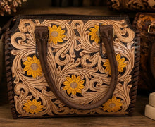 Load image into Gallery viewer, Tooled Speedy Checkered Sunflower Crossbody Purses