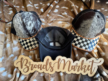 Load image into Gallery viewer, Cowhide Checkered Snap Back Baseball Hat