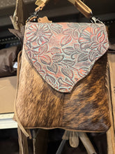 Load image into Gallery viewer, Cowhide Tooled Flap Crossbody Purse