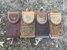 Load image into Gallery viewer, Tooled Leather Belt Phone Holders