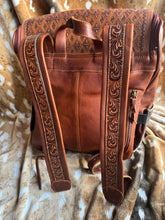 Load image into Gallery viewer, Aztec Leather Cowhide Backpack