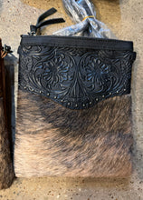 Load image into Gallery viewer, Cowhide Studded Tooled Crossbody