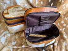Load image into Gallery viewer, Beige Red Cowhide Make Up Cosmetic Cases