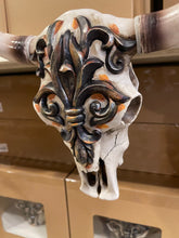 Load image into Gallery viewer, Fleur de Lys Cowskull Wall Decor