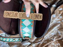 Load image into Gallery viewer, Turquoise Checkered Canteen Crossbody Purse