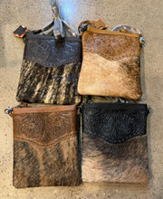 Load image into Gallery viewer, Cowhide Studded Tooled Crossbody