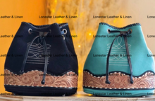 Load image into Gallery viewer, Bootstitch Suede Leather Drawstring Purse