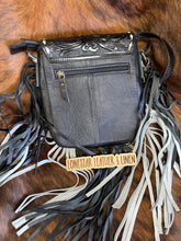 Load image into Gallery viewer, Cherry Tooled Leather Fringe Crossbody Purse